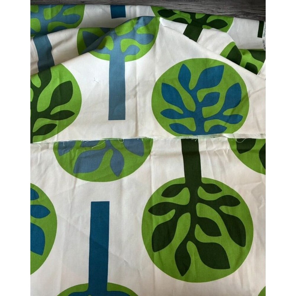 IKEA Helen Trast 2007 Tree Print Fabric Green Blue 60” x 53” - Picture 6 of 7